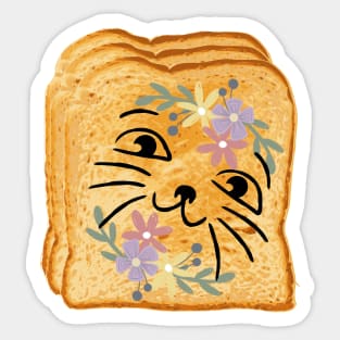 Cat Flower Toast, Cute Gifts For Cats Sticker